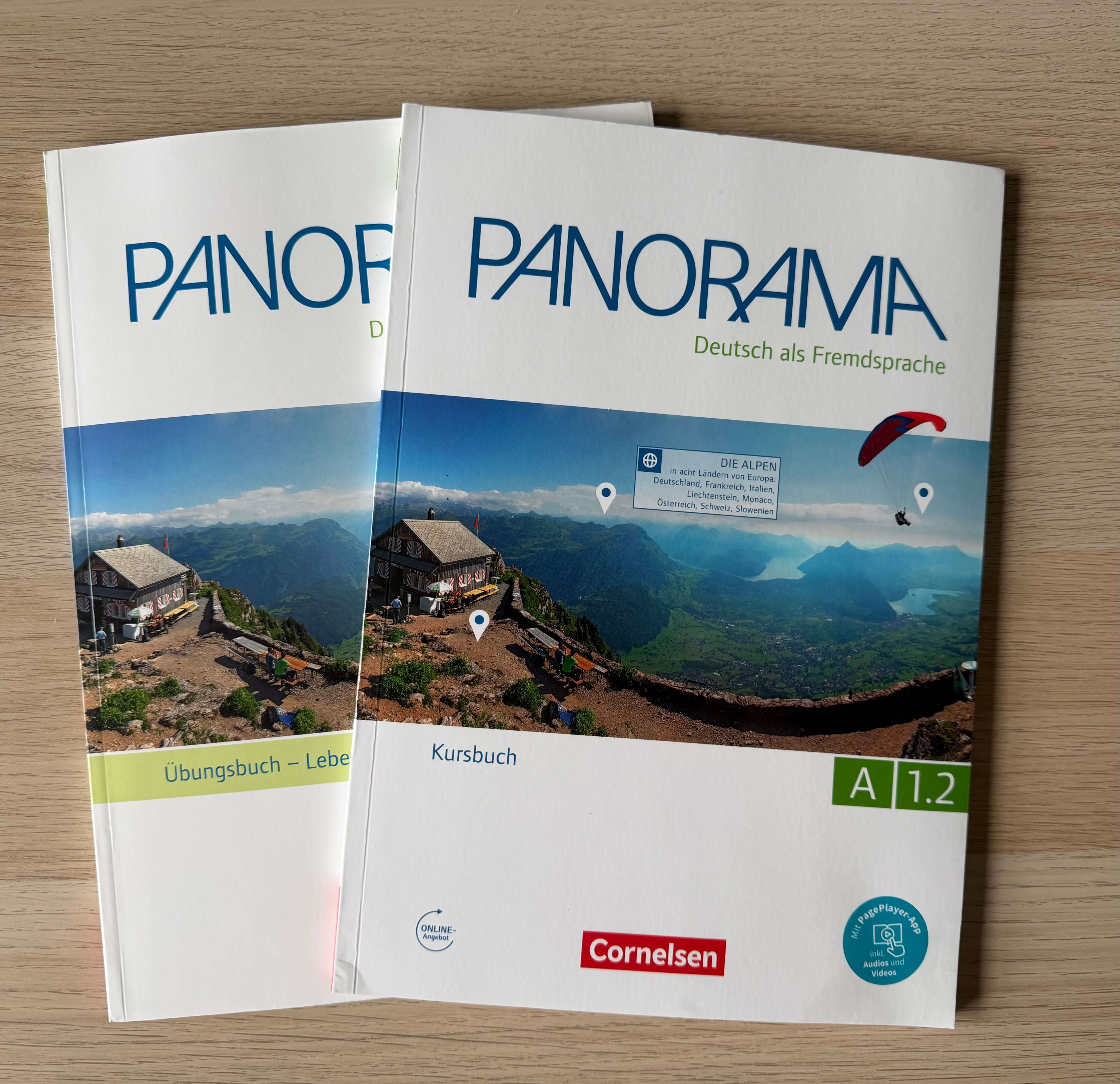 Panorama A1.2 German course textbook and workbook used in German4FUN classes in Pensacola
