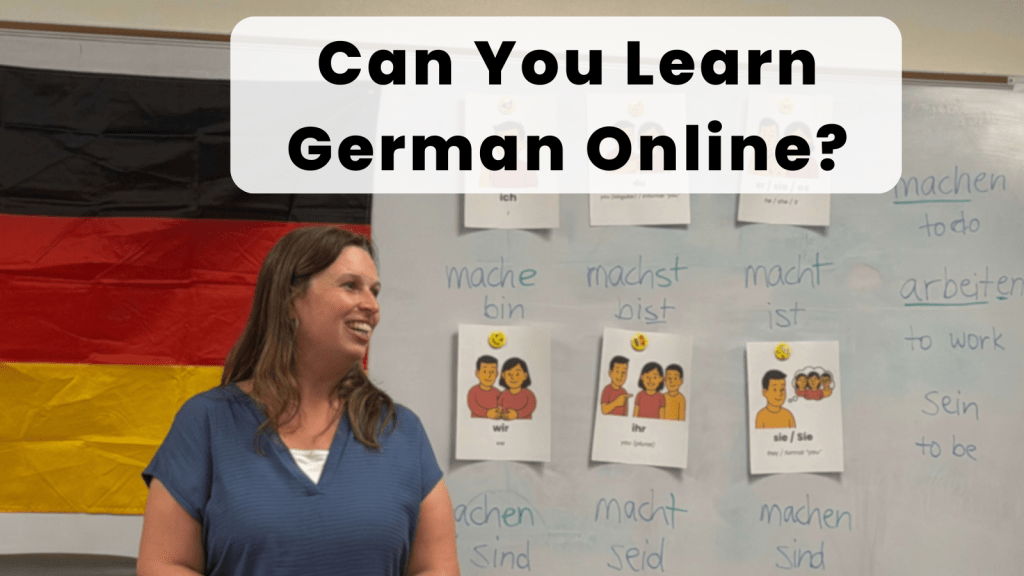 German teacher teaching in classroom Pensacola learn German online German4FUN