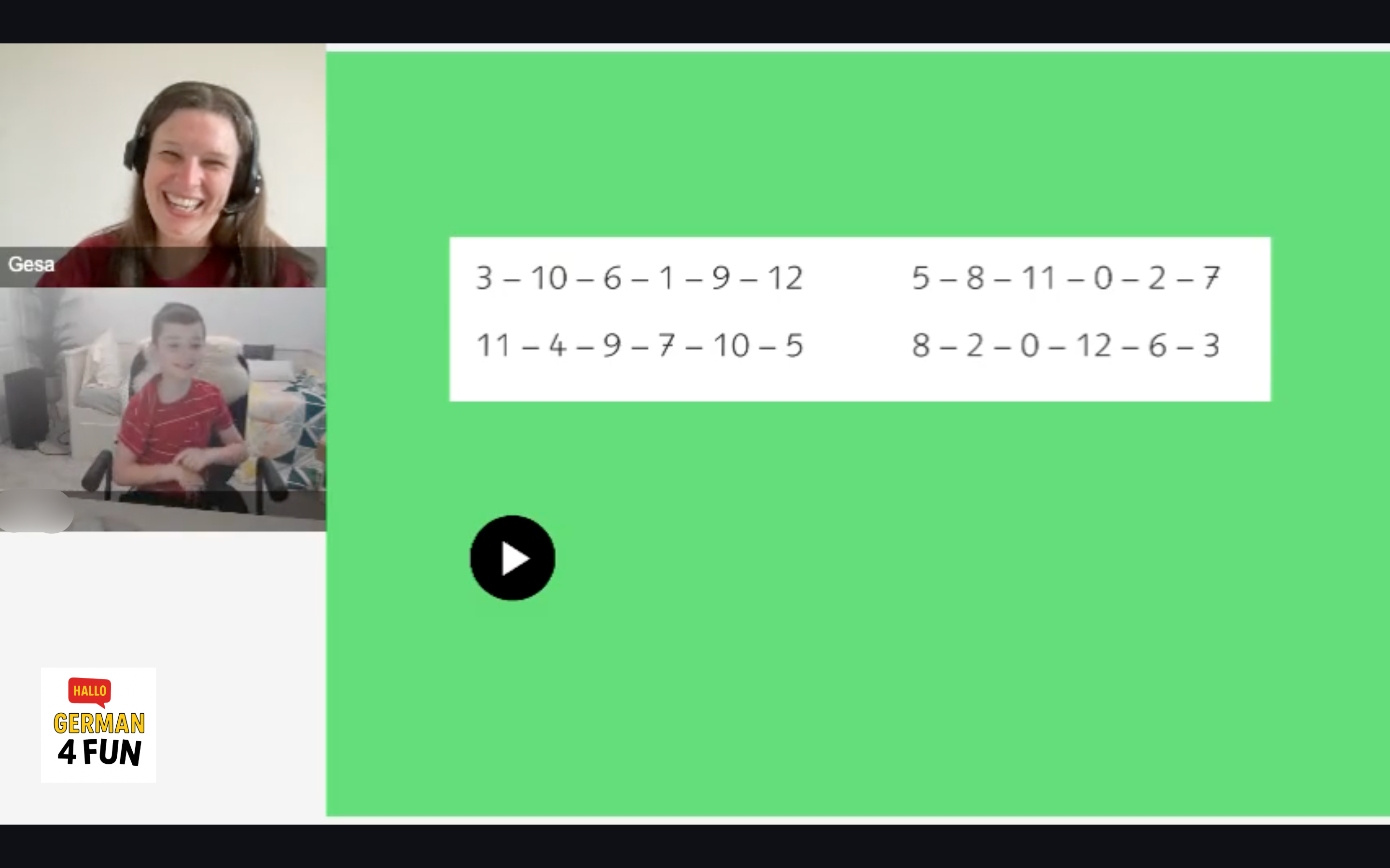 online German lesson for kids interactive learning German4FUN